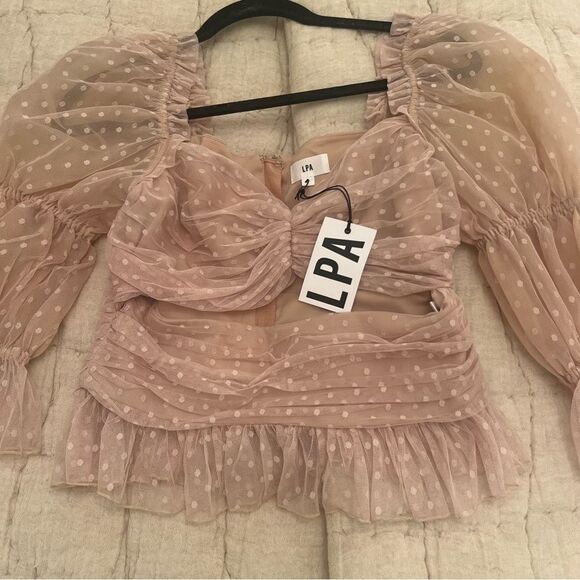 Revolve LPA Dolores Top in Nude - Picture 3 of 5